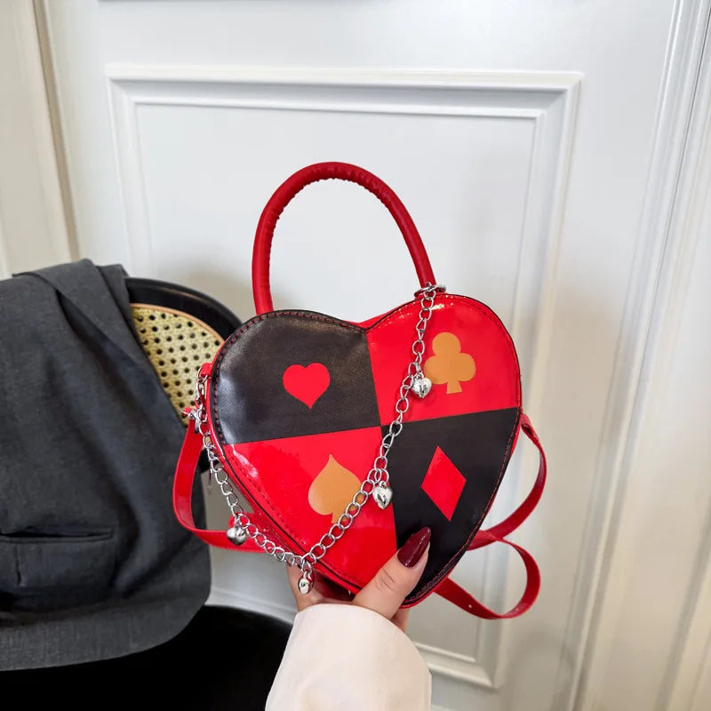 Heart-Shaped Chain Shoulder Bag