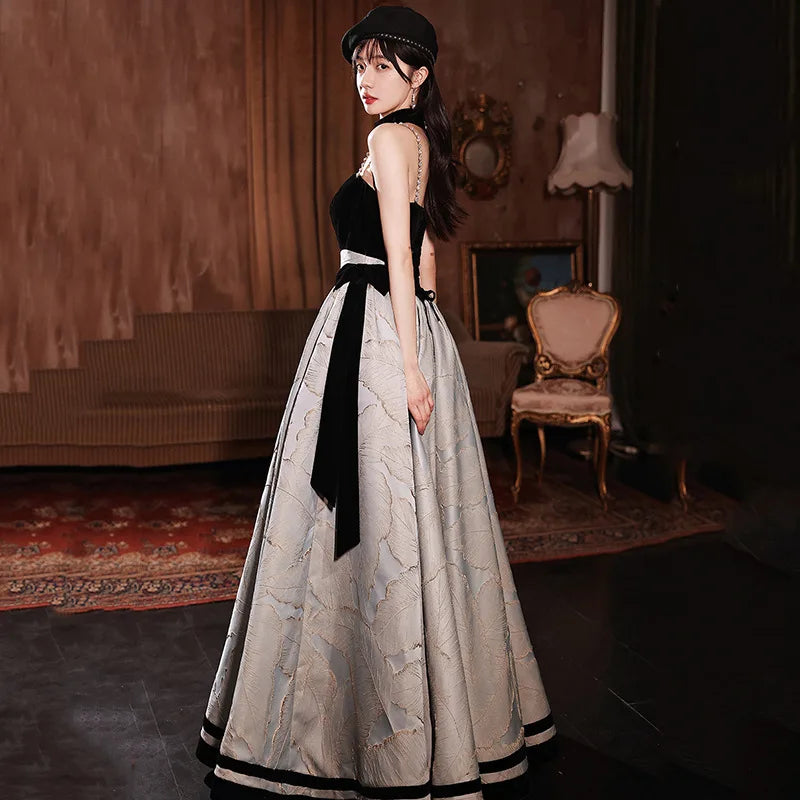 Sexy Spaghetti Strap Prom Dresses Women Backless Long A-Line Evening Gowns Vestidos De Gala