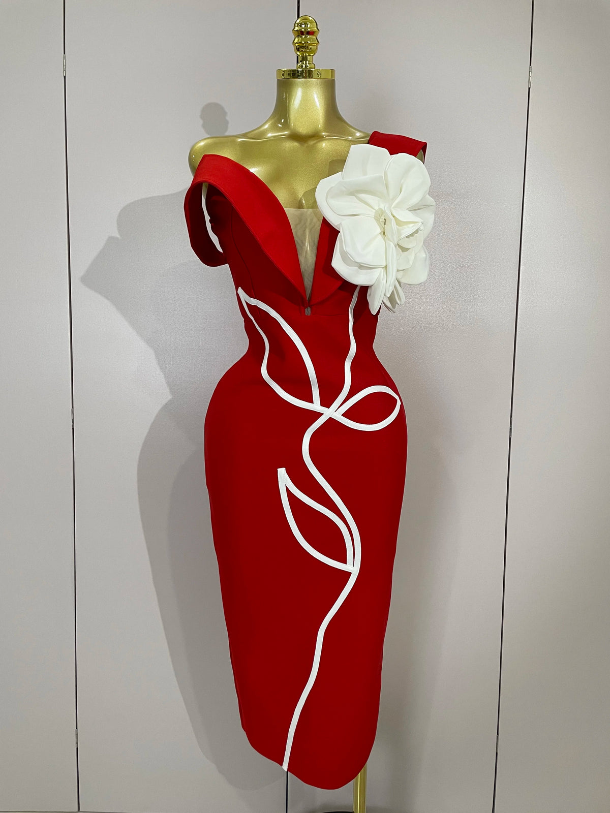 Women's Off-Shoulder Floral Bodycon Maxi Dress