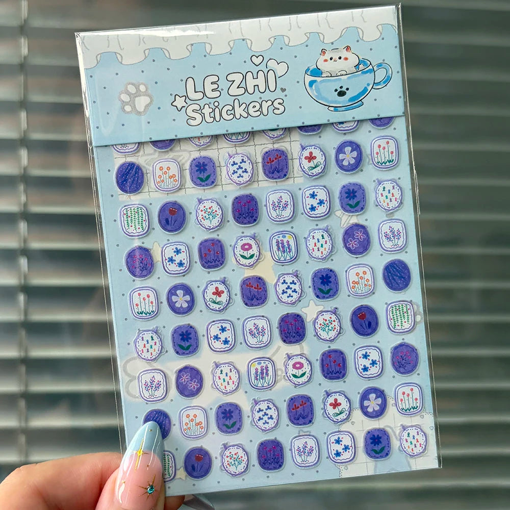 Tiny Strawberry & Floral Decorative Sticker Set