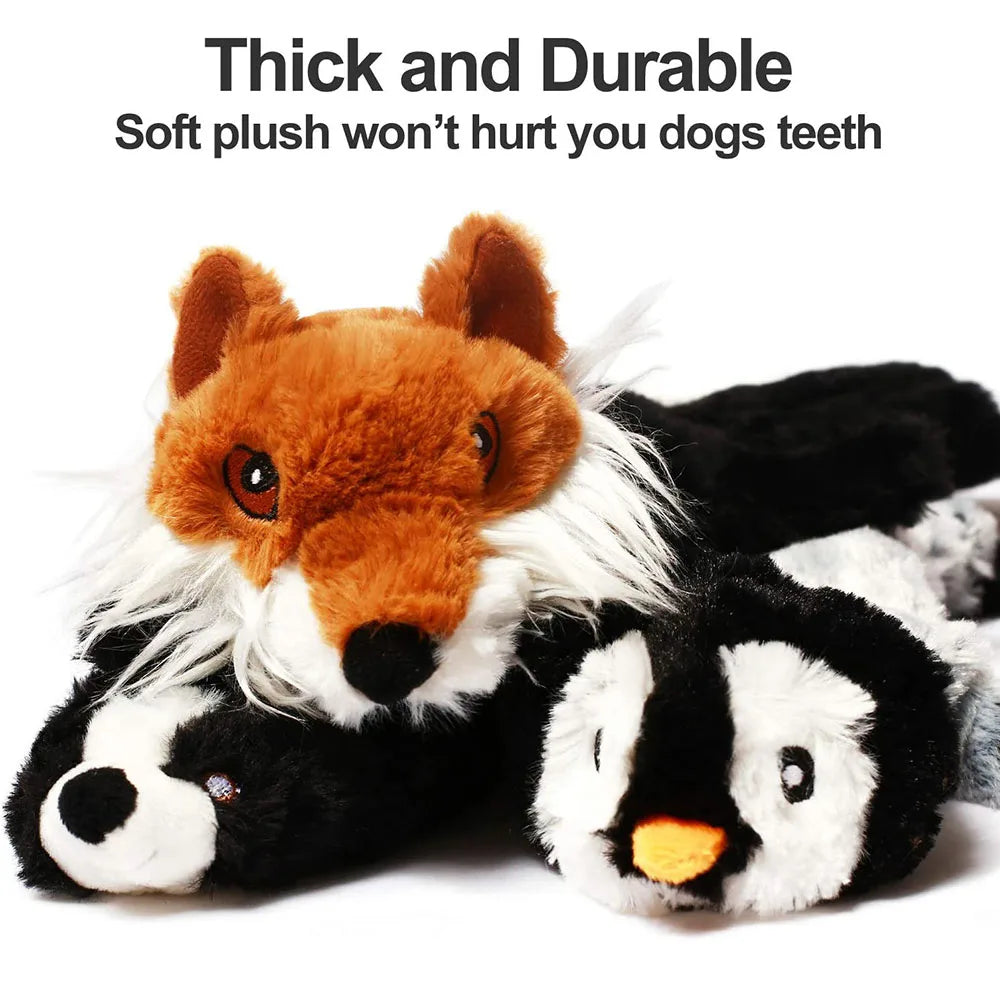 No-Stuffing Animal Squeaky & Crinkle Dog Toy