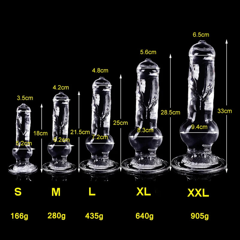 18-33cm Long Animal Dog Dildo TPE Clear Anal Plug Dog Penis Big Suction Cup Cock Vagina Masturbator Anal Sex Toys For Men Women
