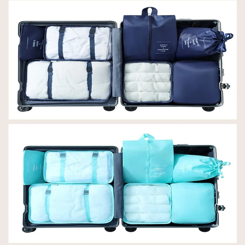 travel Packing Cubes Organizer, Lightweight Luggage Bags with Zipper for Suitcase Clothes Compression, Portable Storage Bag Set
