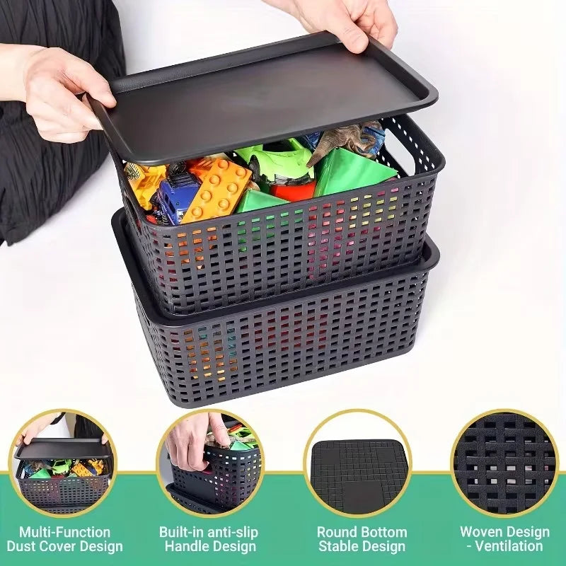 6-Piece Stackable Storage Box Set with Lids