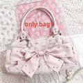 Plush Pink Bow Shoulder Bag