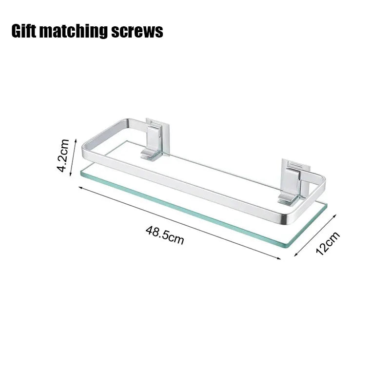 Wall-Mounted Glass Bathroom Shelf
