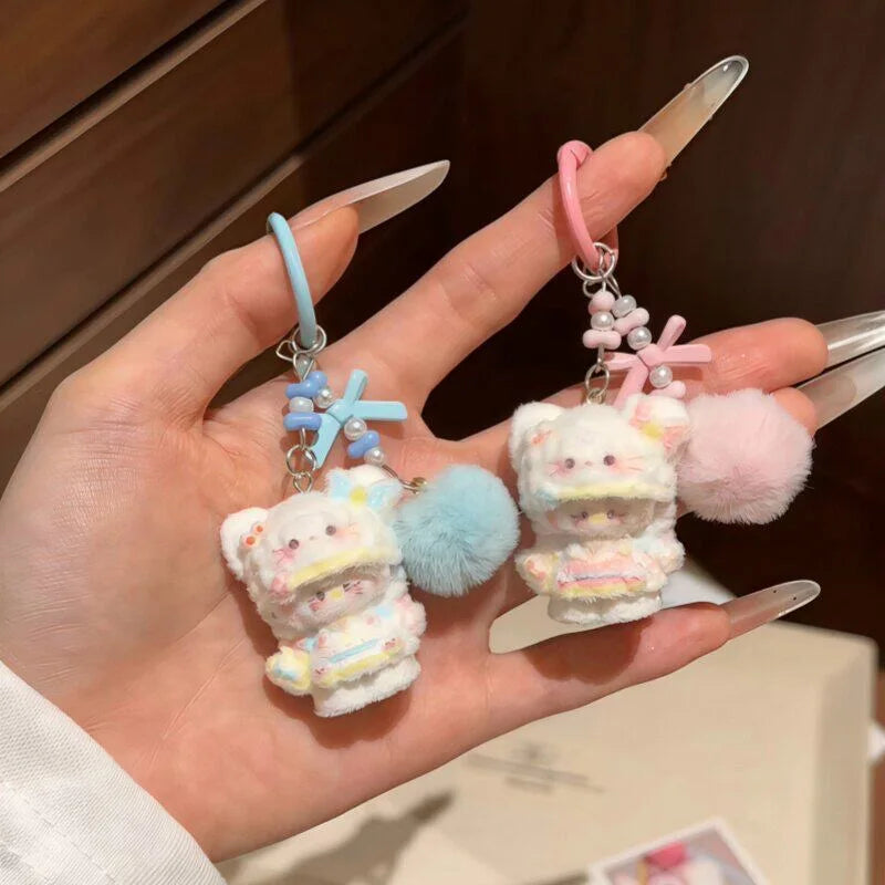 Cute Cat Plush Bag Charm Keychain