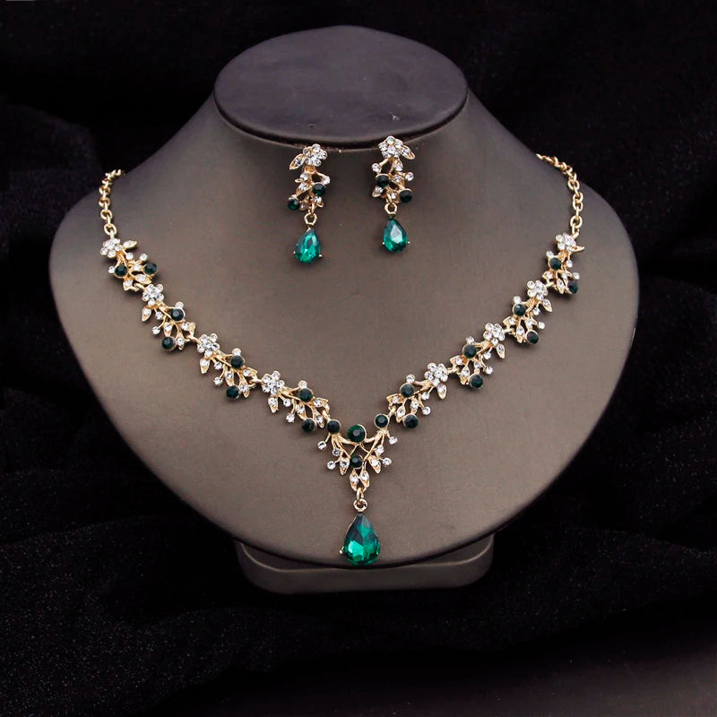 Crystal Choker Necklace & Earring Set