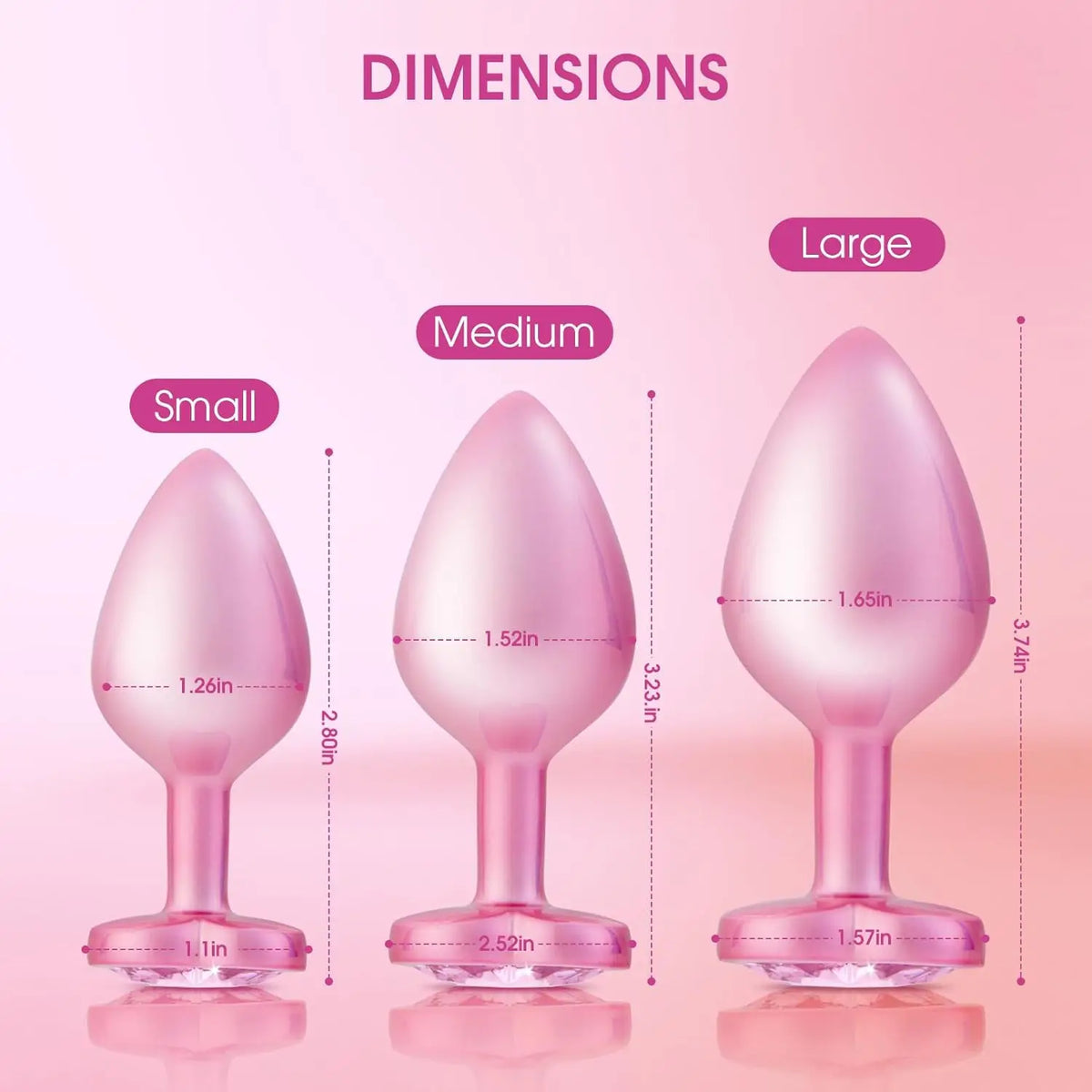 Jewelry-Base Metal Anal Plug Set – 3 Sizes