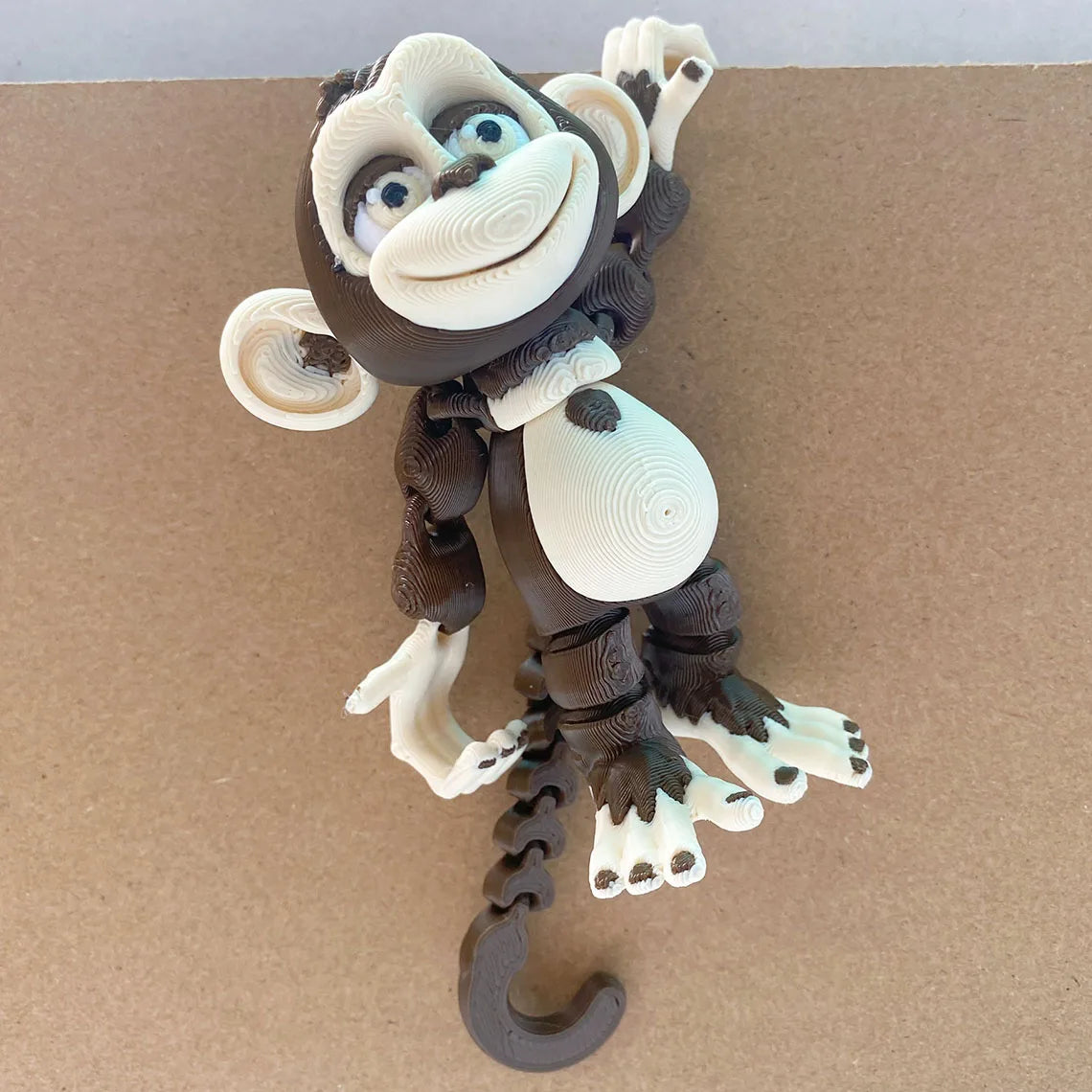 Monkey 3D Printed Articulated,Stands Upright,Hangs by Tail or Hand,travel companion,Jungle Animal Figurine,Fidget Desk Figurine