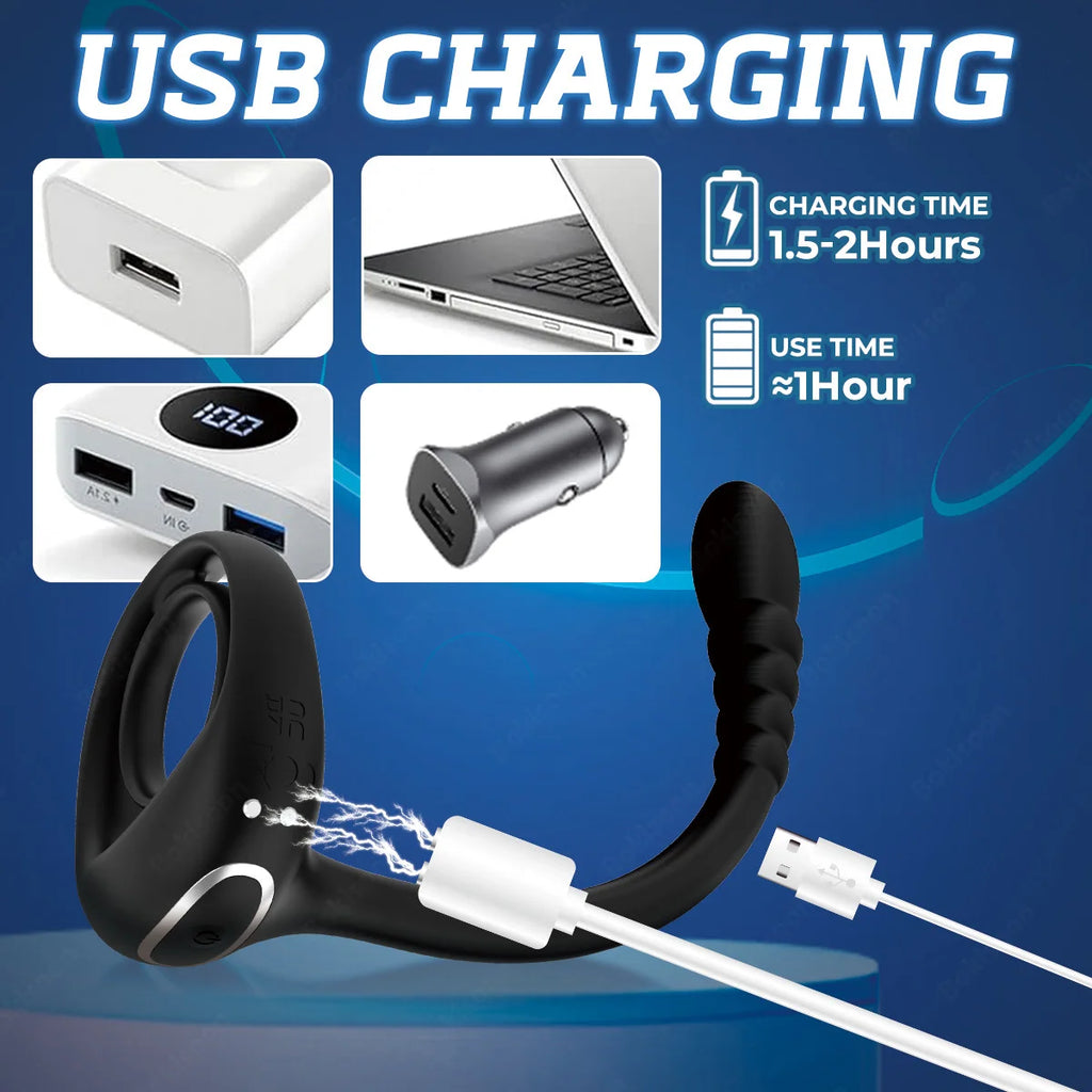 Remote-Control Prostate Massager with Ring