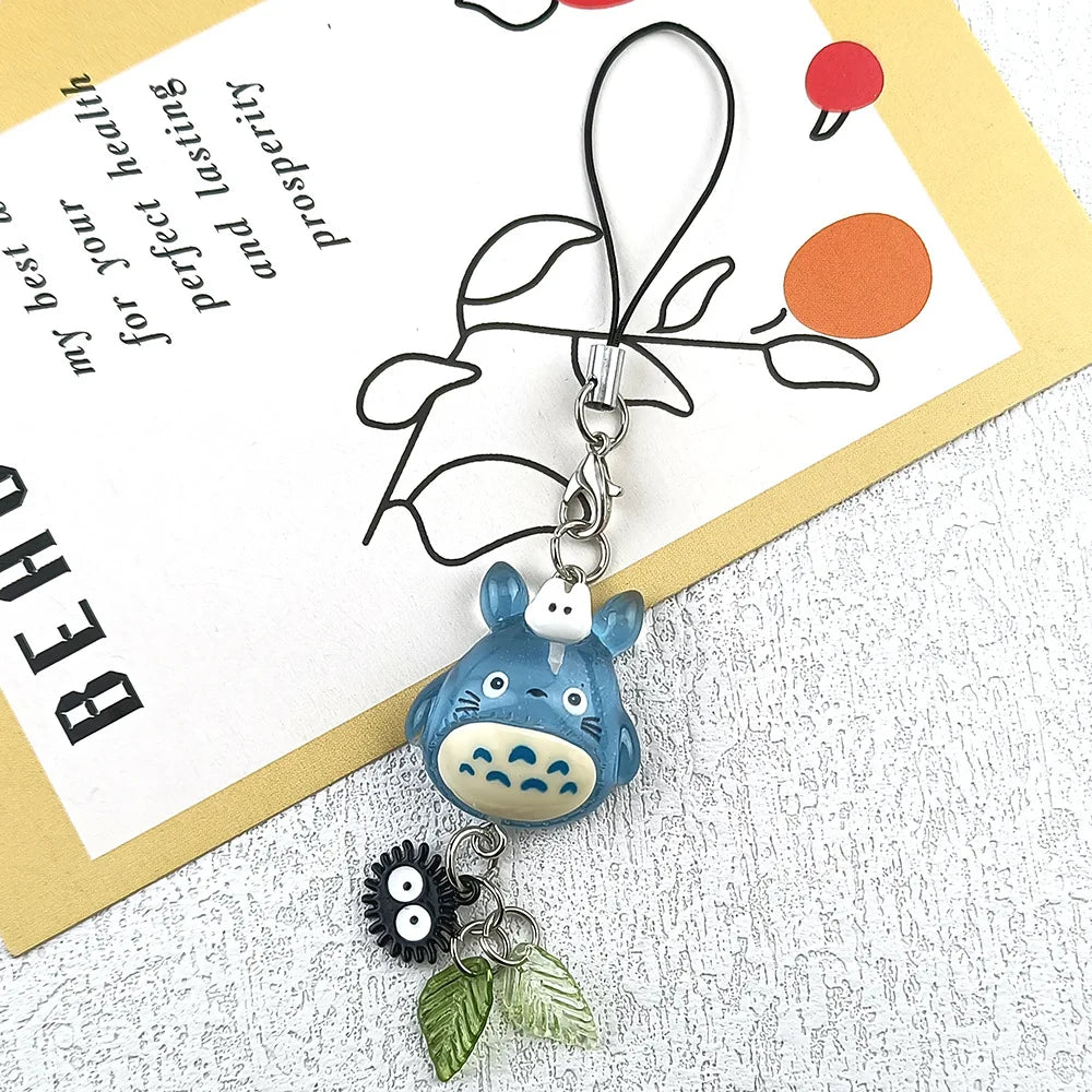 Totoro & Soot Sprite Beaded Phone Charm