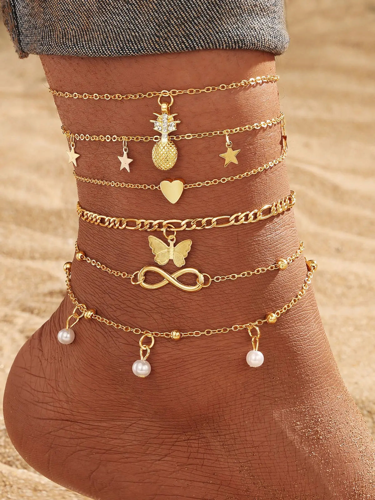 Women's 18K Gold-Plated Dainty Anklet