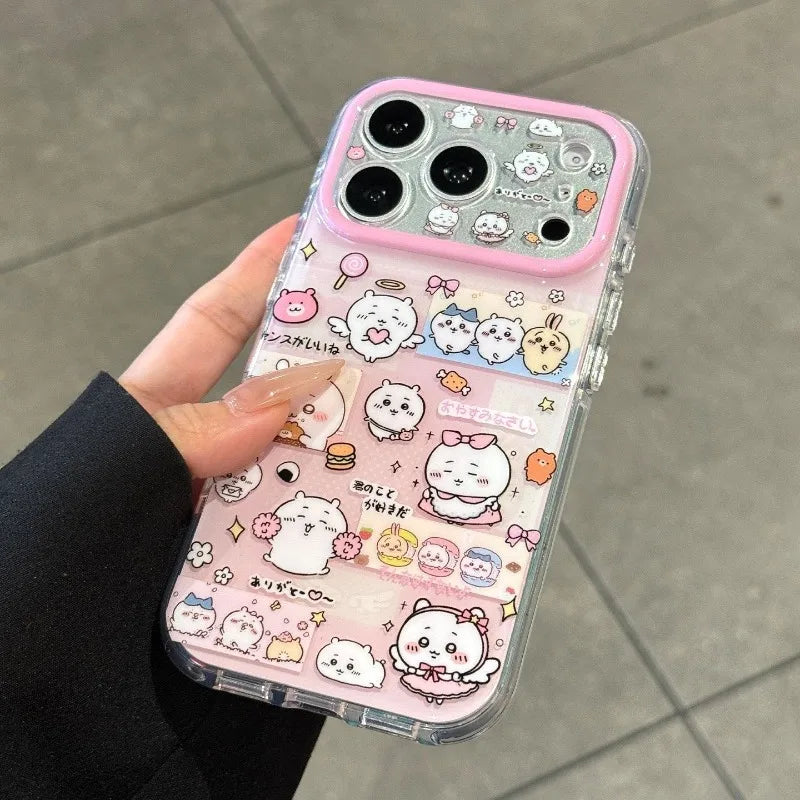Kawaii Phone Case Chiikawas For iPhone 17ProMax 17 16 15 14 TPU All-inclusive Soft Anti-fall Wear-resistant Slim Protective
