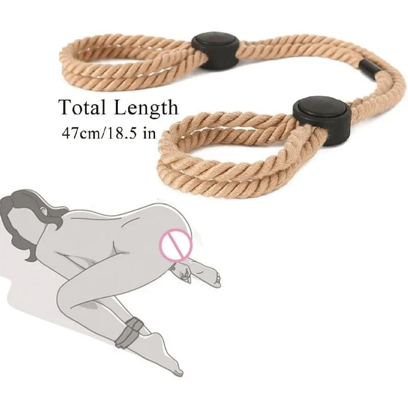 Adjustable BDSM Restraint Rope & Cuff Set