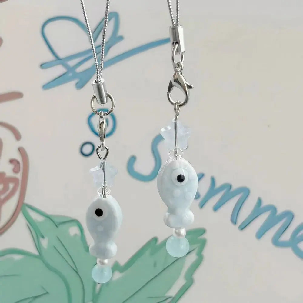 Y2K Fish Beaded Phone Charm