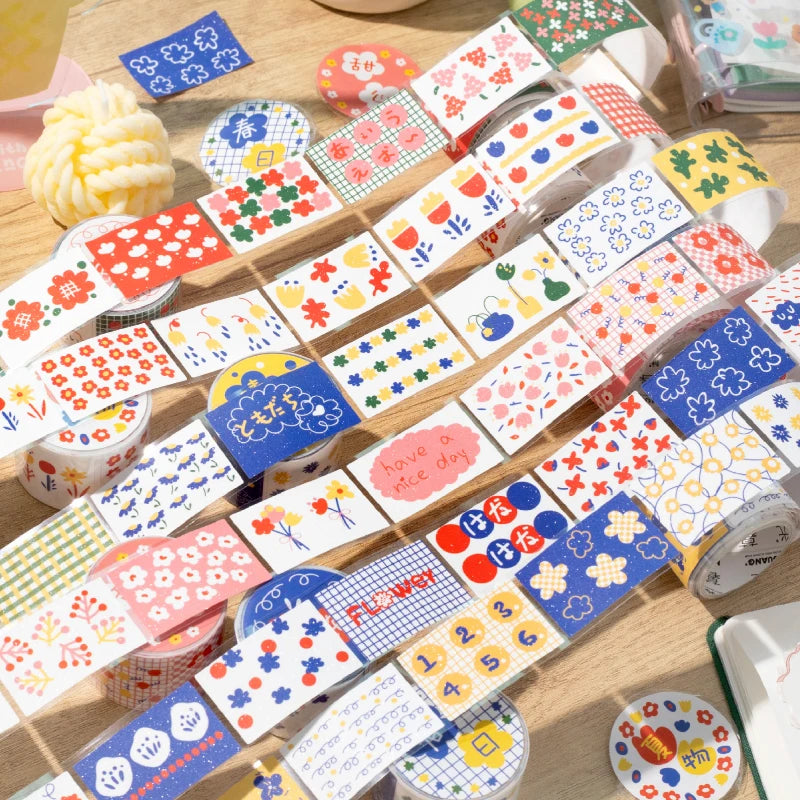 Floral Label Sticker Tape for Journaling
