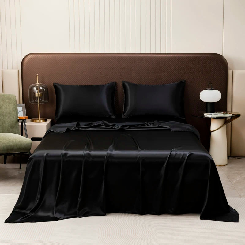 Satin Flat Sheet & Pillowcase Set