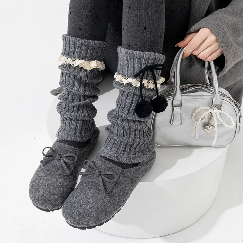 Kawaii Knitted Y2K Mid-Calf Leg Warmers