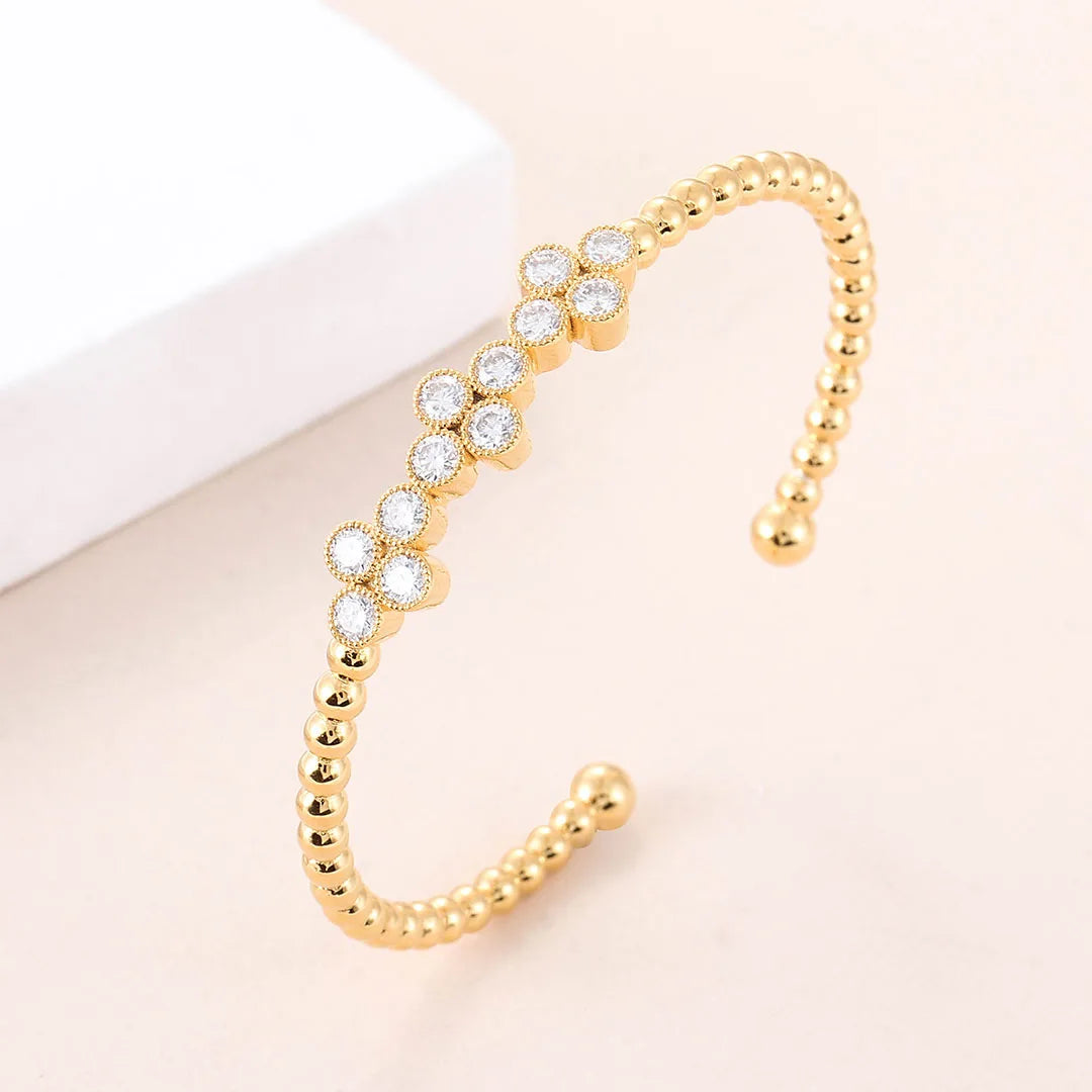 Provence Moissanite Bangles for Women Real K Gold Bracelet Round Cut D Color Custom Jewelry Fashion Bracelets Twisted Bangles