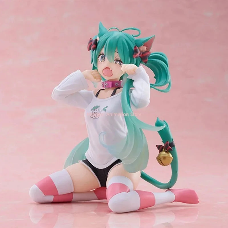 In Stock  Hatsune Miku Nekomimi T-Shirt Ver. Vocaloid Collectible Anime Figure Model Toys