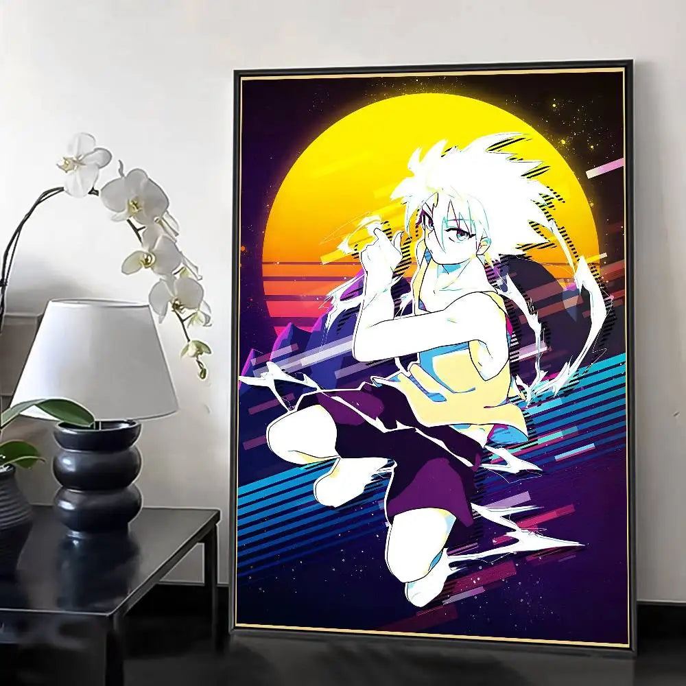 H-HunterXHunter Retro Poster HD Art Sticky Wall Waterproof Home Living Room Bedroom Bar Aesthetic Decoration