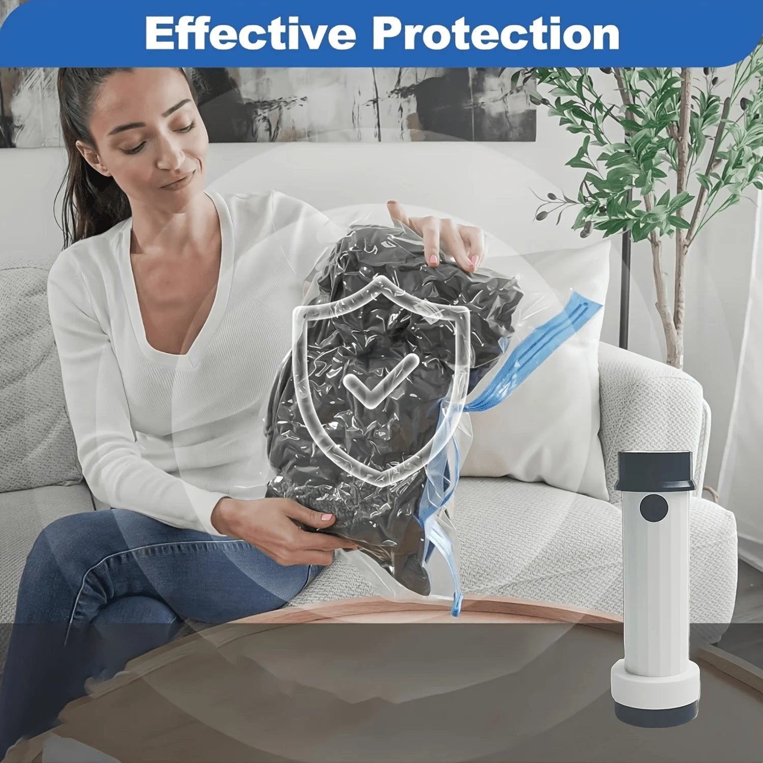 Vacuum StorageBags with Electric Pump USB Rechargeable,Thick Compression Space Saver Bags for Travel Clothes Comforters Wardrobe