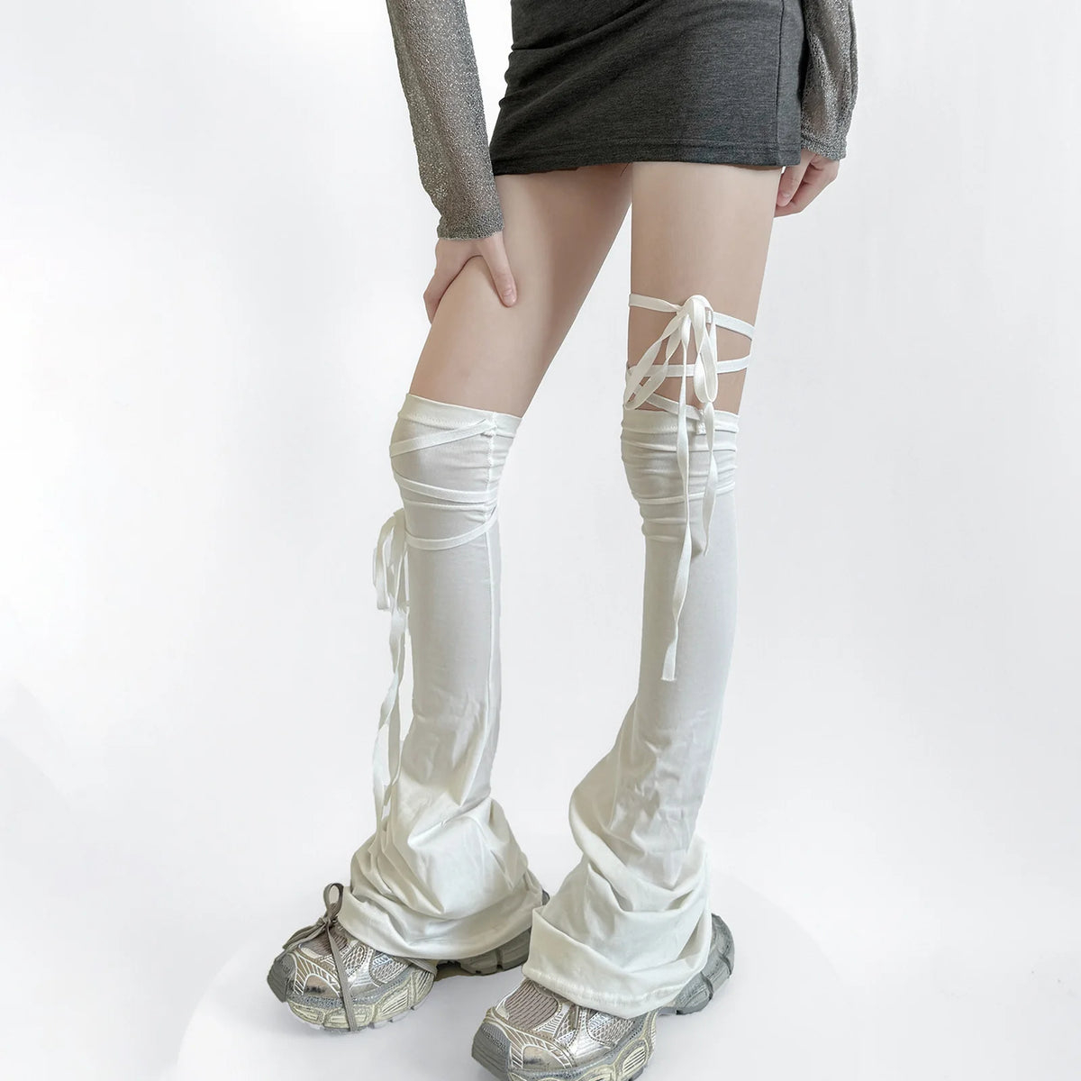 Tie-Up Over-Knee Y2K Leg Warmers