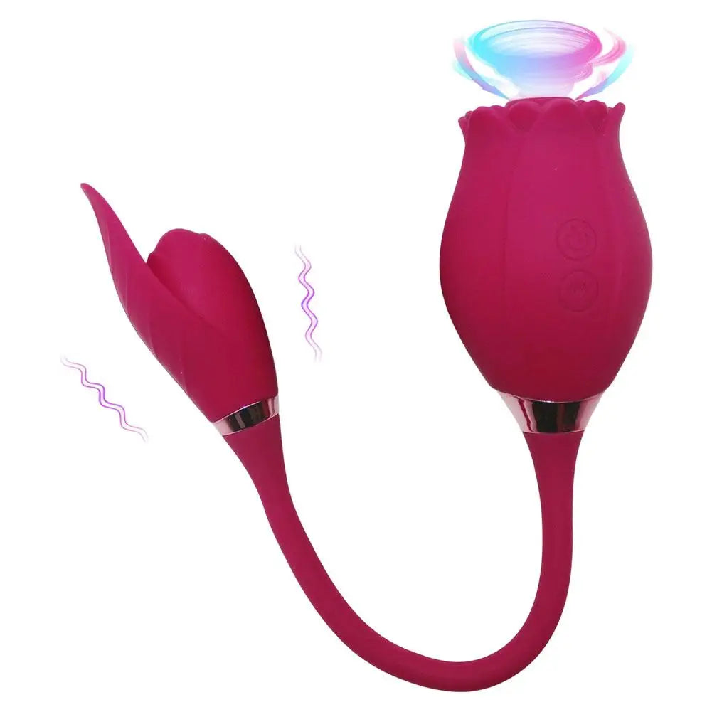Rose-Sucking Vibrator Silicone Dildo for Women Slaping G Spot Anal Vibrators Stimulator Female Vibrating Egg Adult Toys