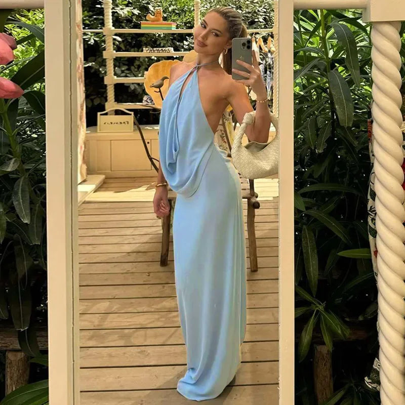 Tuularose Summer Sexy Dress Sets Women Hollow Out Backless Halter Top Slim Skirt Set Fashion Vacation Party Casual Y2k Dress Set
