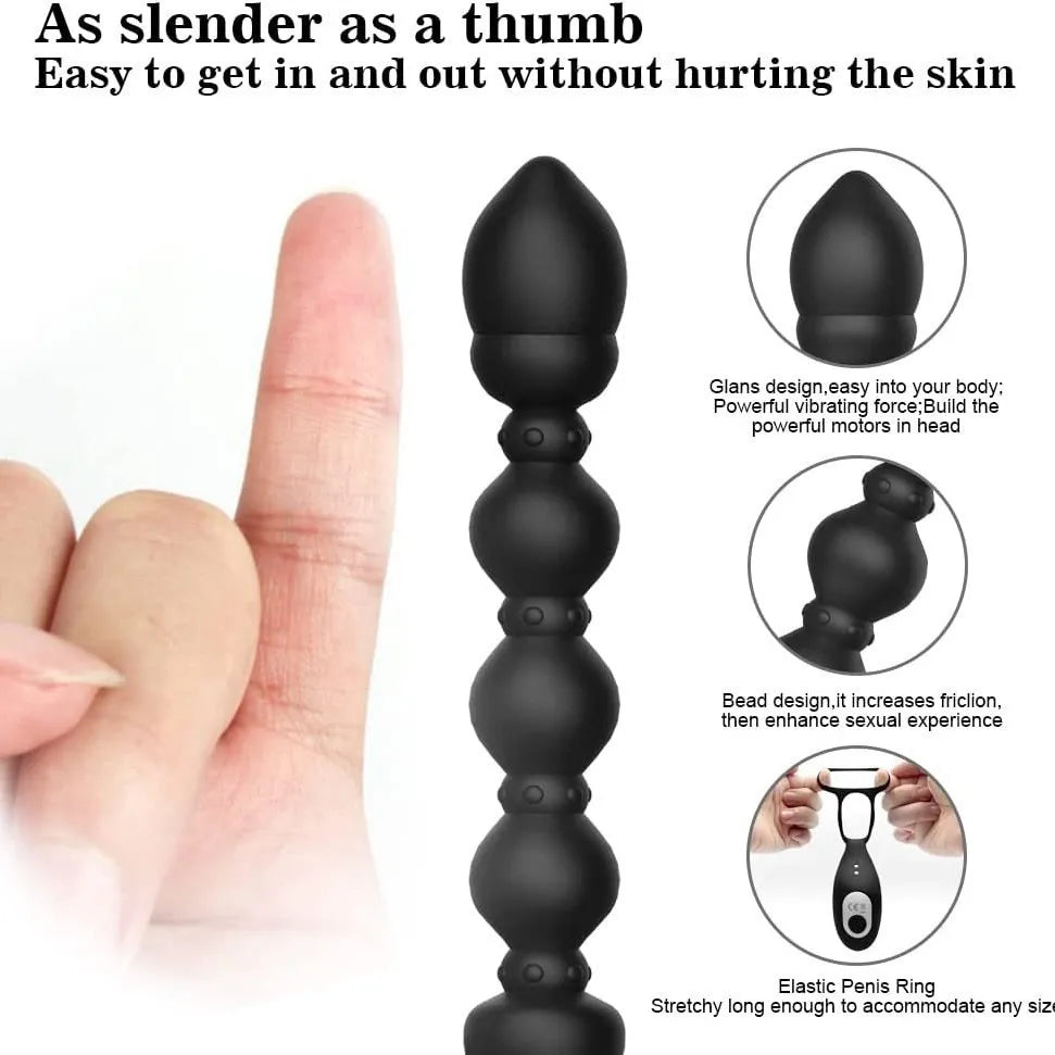 Remote-Control Vibrating Anal Plug & Cock Ring