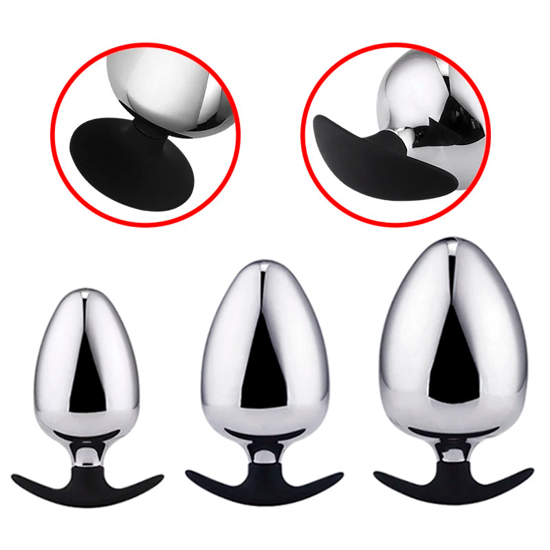 Extra-Large Stainless Steel Hollow Anal Plug
