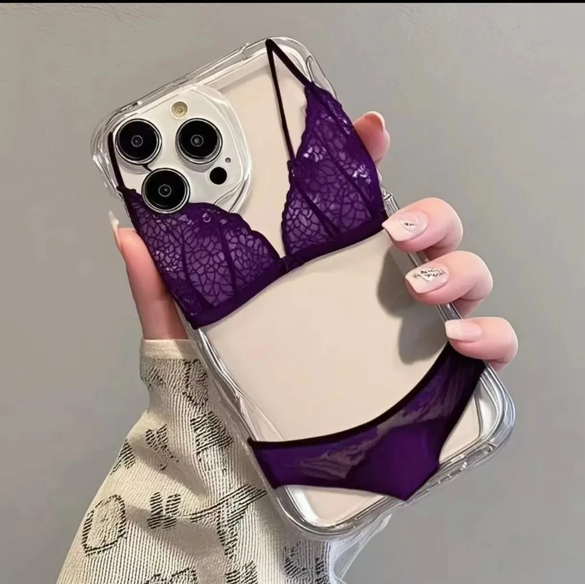Red Lace Bikini Clear Phone Case for iPhone