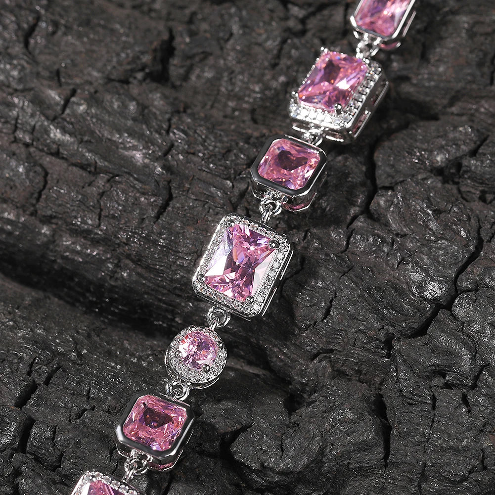 Pink Zircon Charm Bracelet