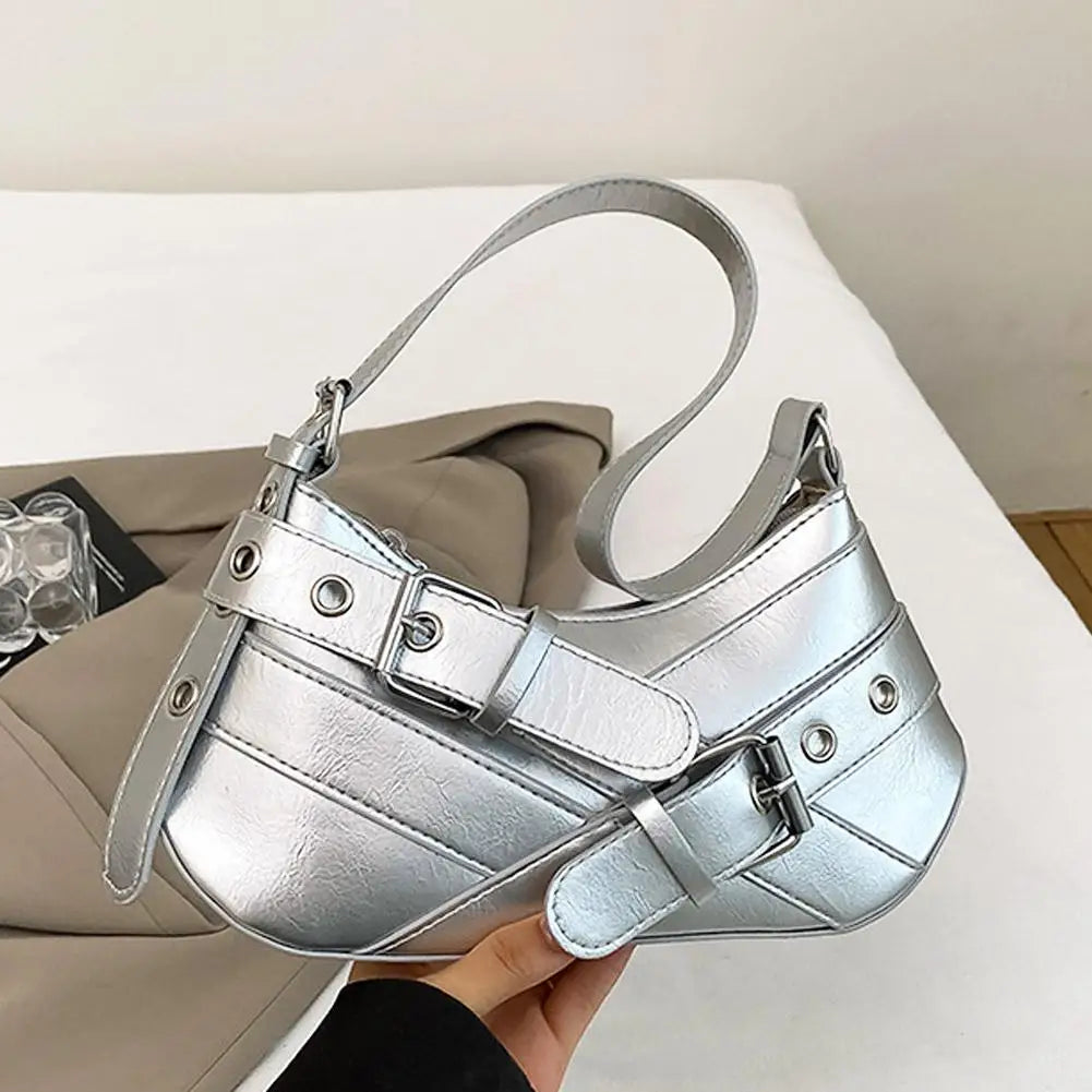 Y2K Punk Belted Shoulder Bag