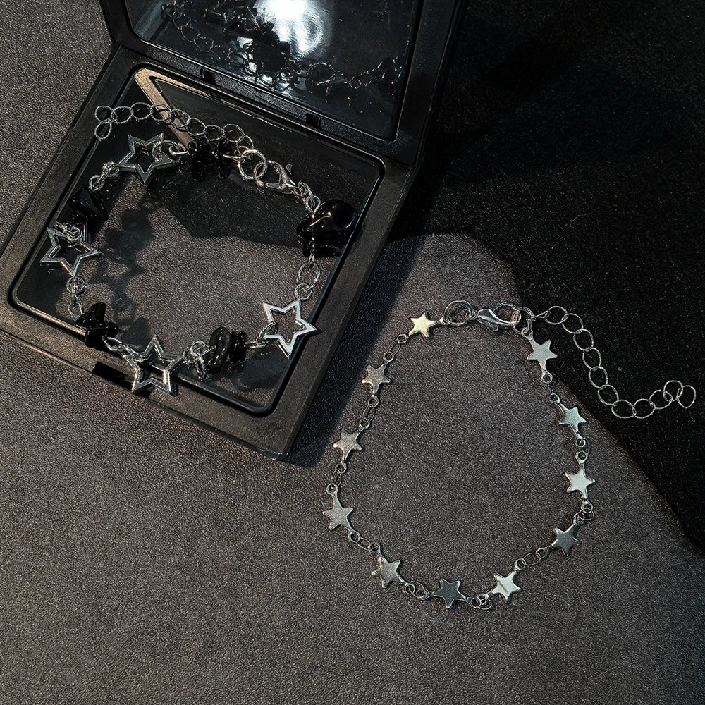 2-Piece Star Charm & Beaded Bracelet Set