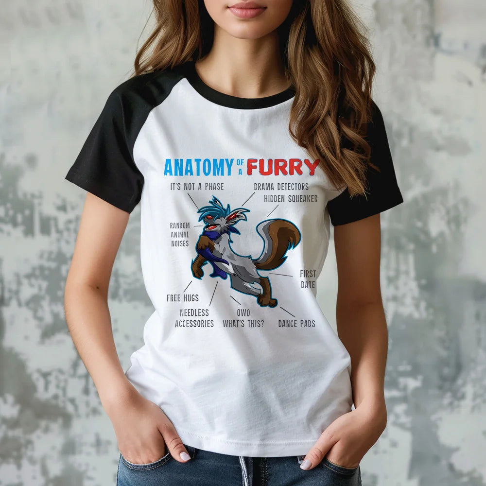 Furry top women anime manga funny tshirt girl manga clothing