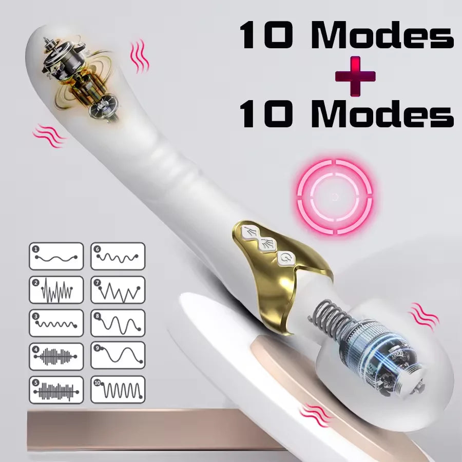 Dual-Motor Wand Vibrator – 10 Modes