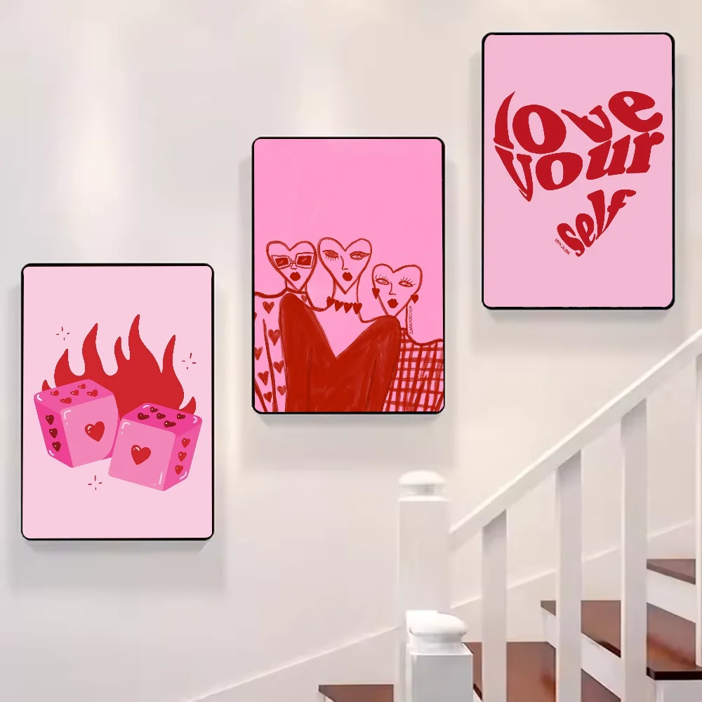 Pink Hot Girl Y2K Waterproof Wall Poster