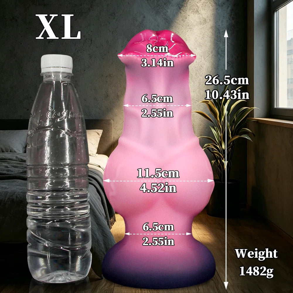 Large Knotted Animal-Style Dildo & Anal Plug