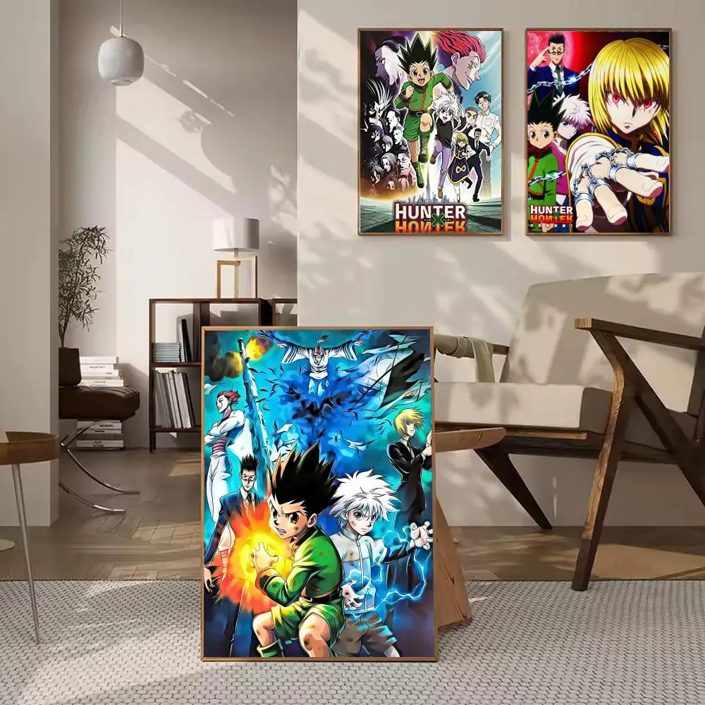 Anime H-Hunter x H-Hunter Poster HD Art Decorative Wall Art Waterproof Home Décor for Living Room Bedroom Café Stylish Gift