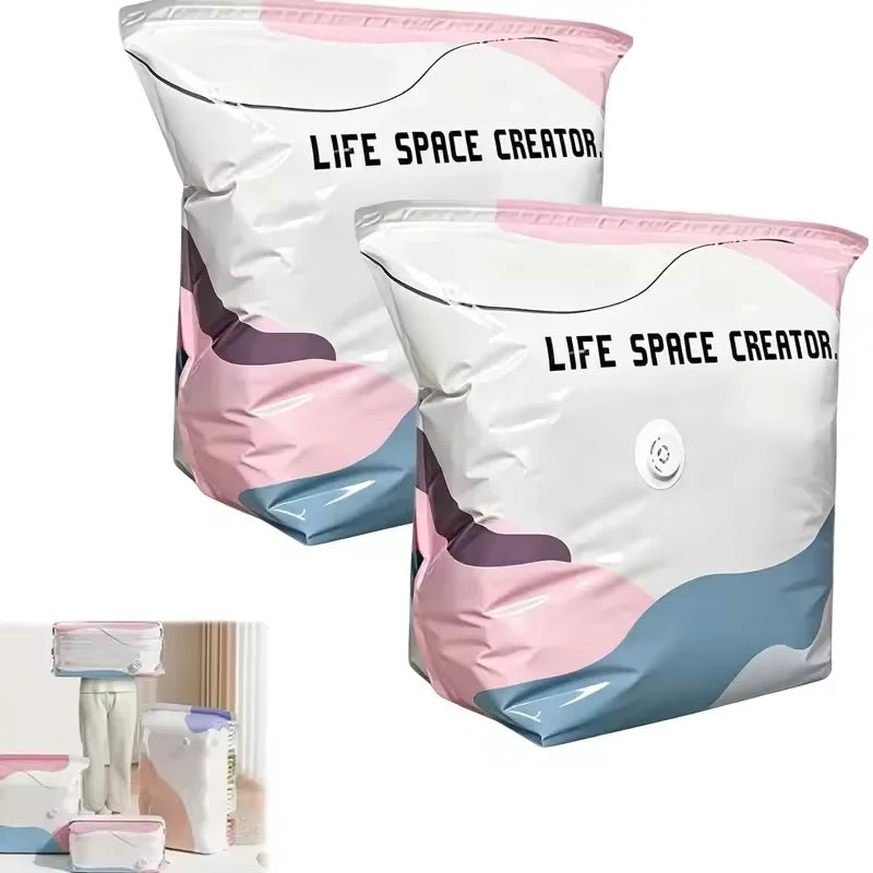 3D Vacuum Storage Bags, Better Life Space Bags Pump Vacuum Storage Bags 3M+3L No Pump, Space Saver For Clothes Storage Bag