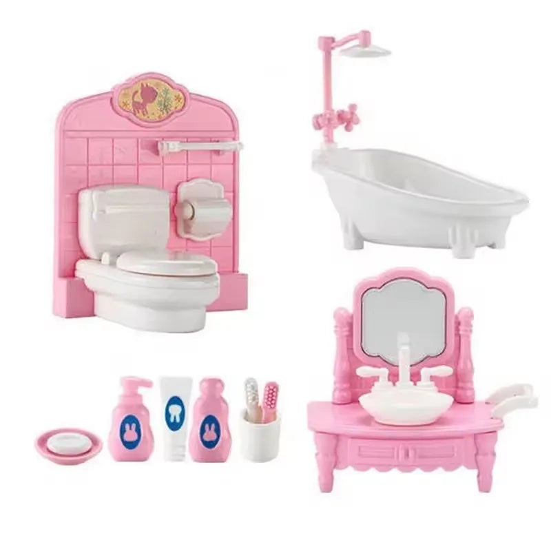 Pink Miniature Dollhouse Furniture Set