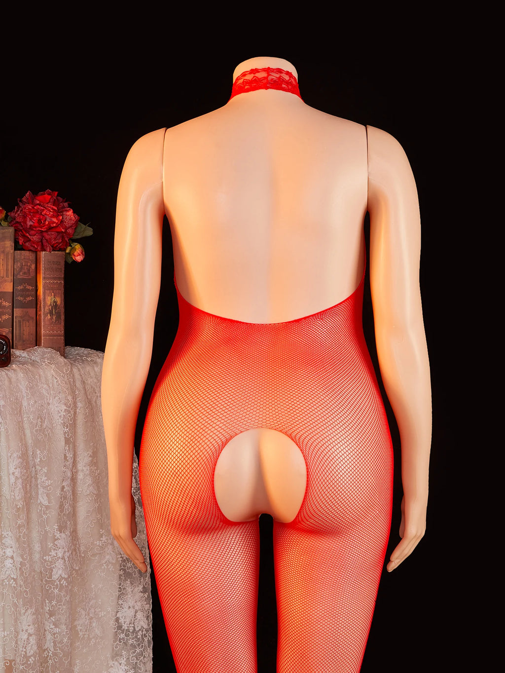 Lingerie For Women Plus Size Sexy Crotchless Fishnet Bodysuit Tights See Through Open Bust Mesh Body Stockings Exotic Sleepwear