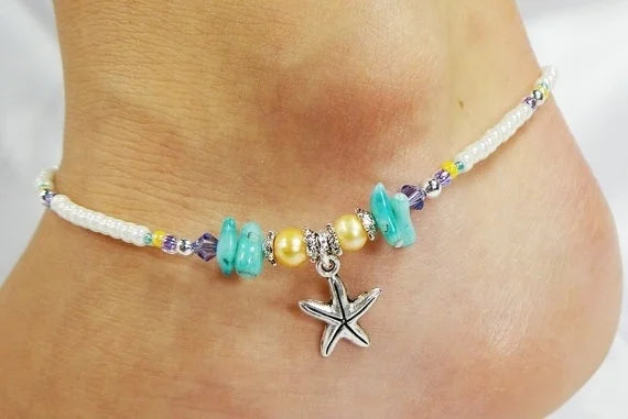 Women's Boho Lotus Chakra Beaded Anklet