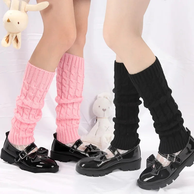 Long Crochet Knit Lolita Leg Warmers