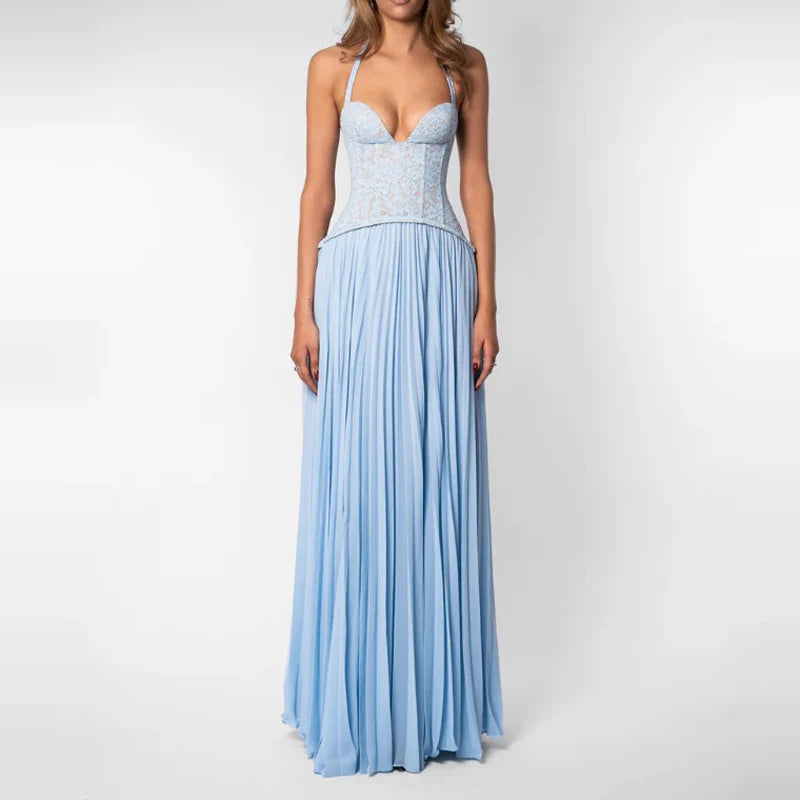 Women's Off-Shoulder Embroidered Maxi Dress