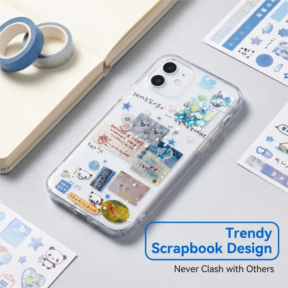 Y2K Graffiti Clear TPU Phone Case for iPhone