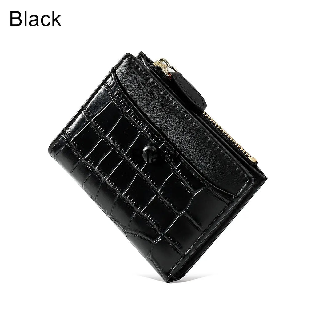 Women Purse Stone Pattern Multi-card Short Small Wallet Fashion Card Holder Ladies Zipper Buckle Coin Purse
