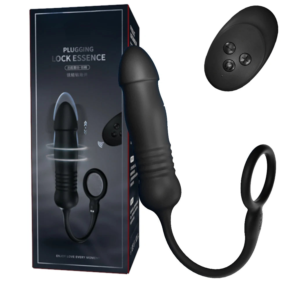 Remote-Control Telescopic Vibrating Anal Plug & Ring